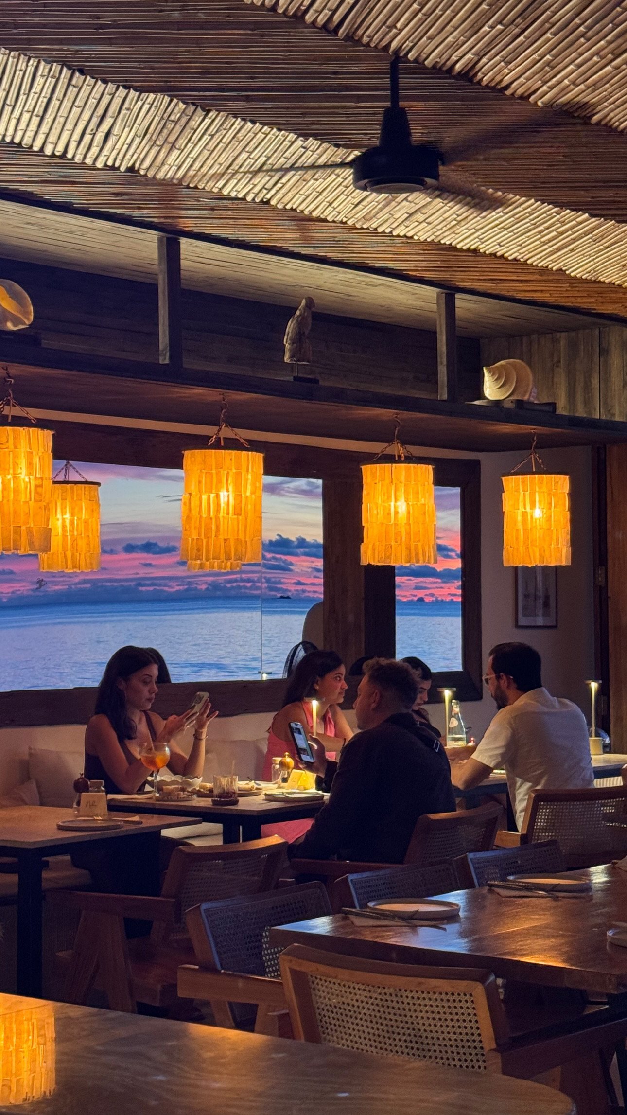 Sunset dinner at Nahm under the lantern lighting, Bangrak, Koh Samui